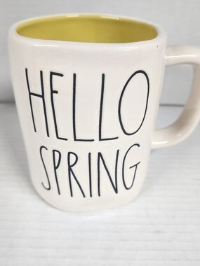 Rae Dunn Hello Spring Mug - Yellow Interior